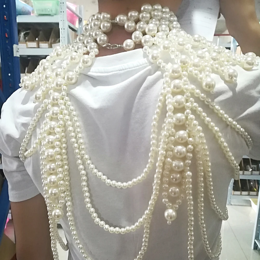 Корейское эффектное ожерелье Dvacaman ручной работы с имитацией жемчуга Женская