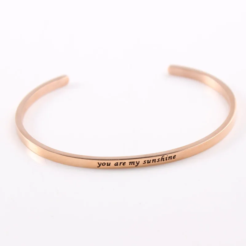 2021 новые розовые золотые браслеты с Нержавеющая сталь вдохновляющие браслет
