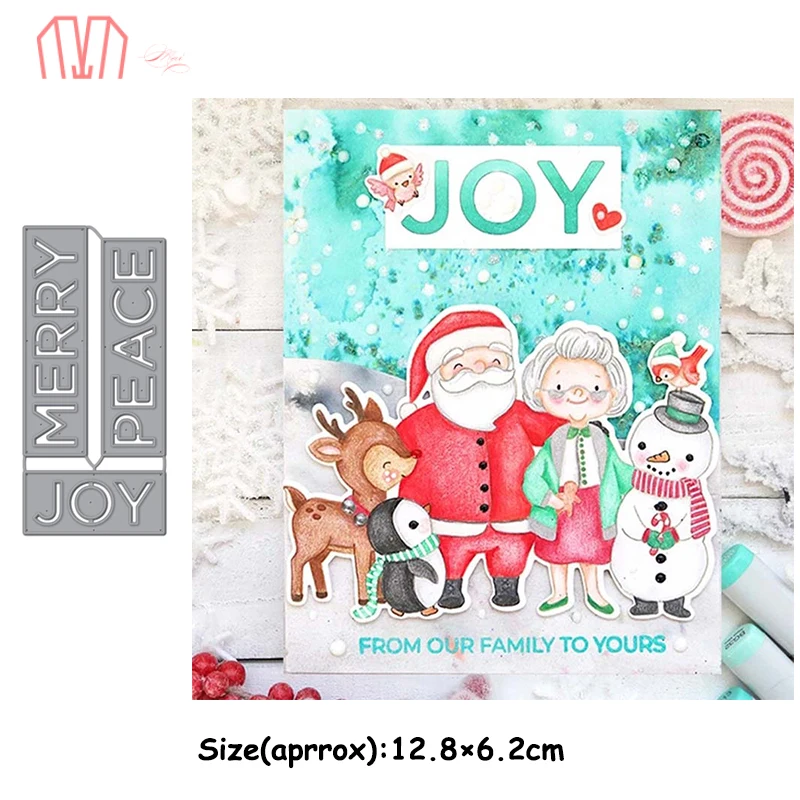 Mai Рождество счастливого мира радость письмо трафарет металлический высекальный