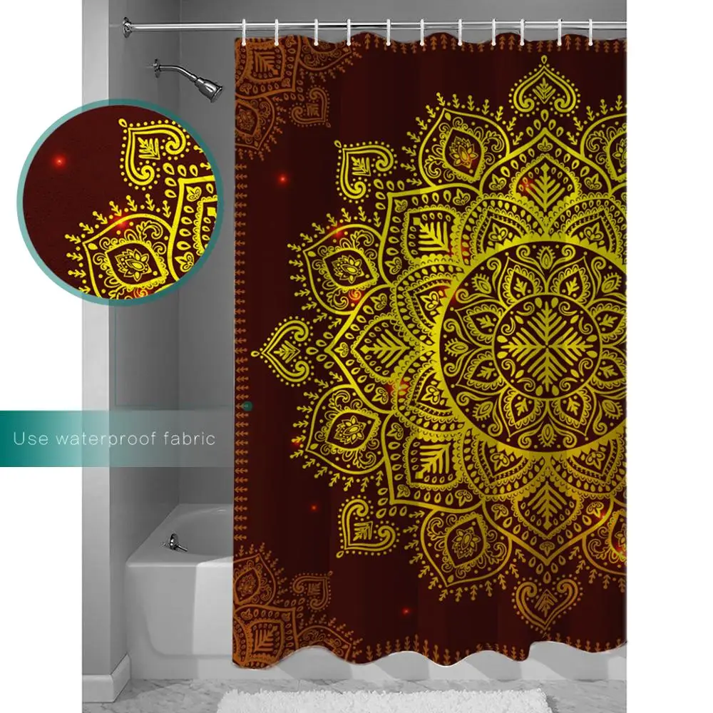 Мандала занавески для душа декоративные снежинки Цветочные этнические