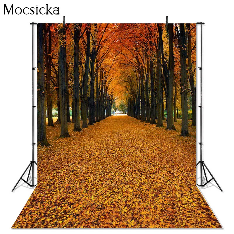 Mocsicka осенний фон для фотосъемки с изображением опавших листьев и звёзд леса