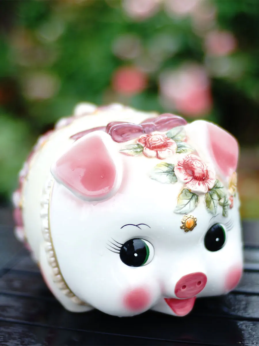 Керамическая Милая свинья копилка для животных Детская креативная большая