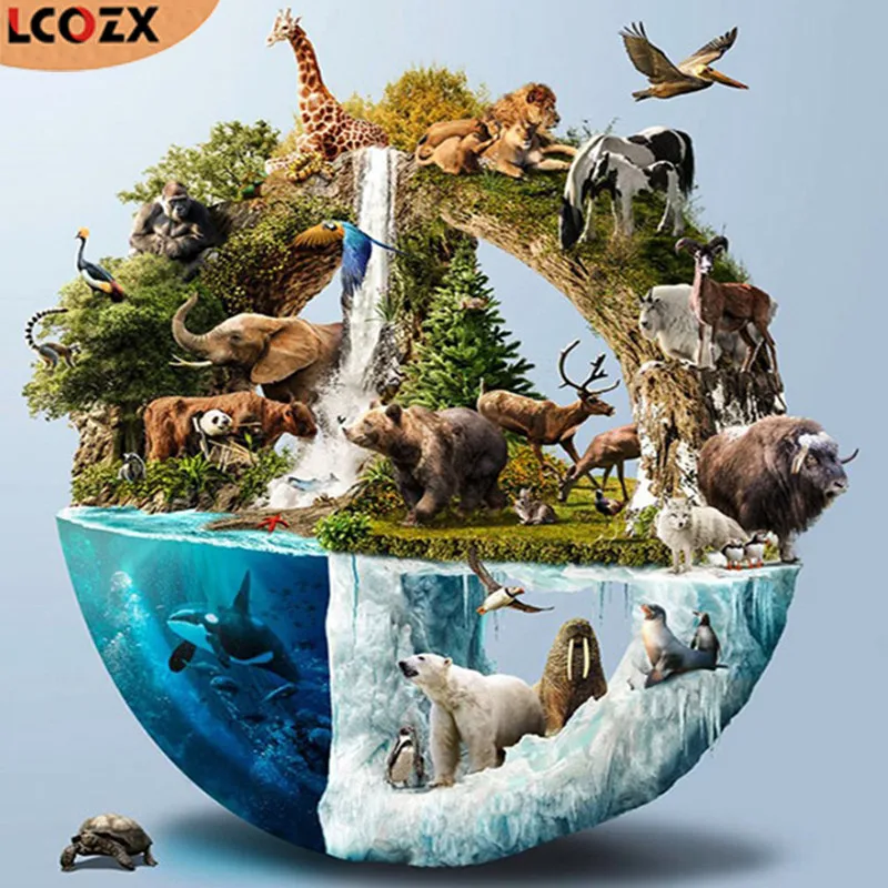 LCOZX 5D полностью своими руками Набор для рисования &quotЖивотные мир&quot
