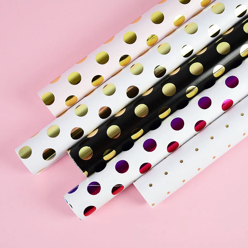 

75*50cm Black Gold Dots Wrapping Paper Scrapbooking DIY Craft Paper Sheet Holiday Birthday Party Gift Box Wrap Paper Decoration