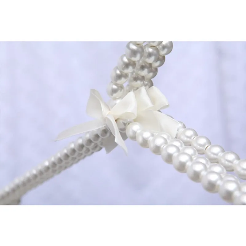 

5/10pc cute 30cm pink and white child/baby ABS plastic pearl clothes hanger with bowknot drying racks clothes rack drying hanger