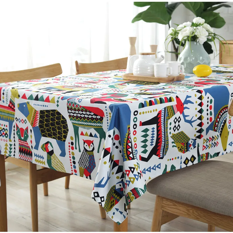 Рождественская скатерть CFen A с животными высокого качества хлопковая разных