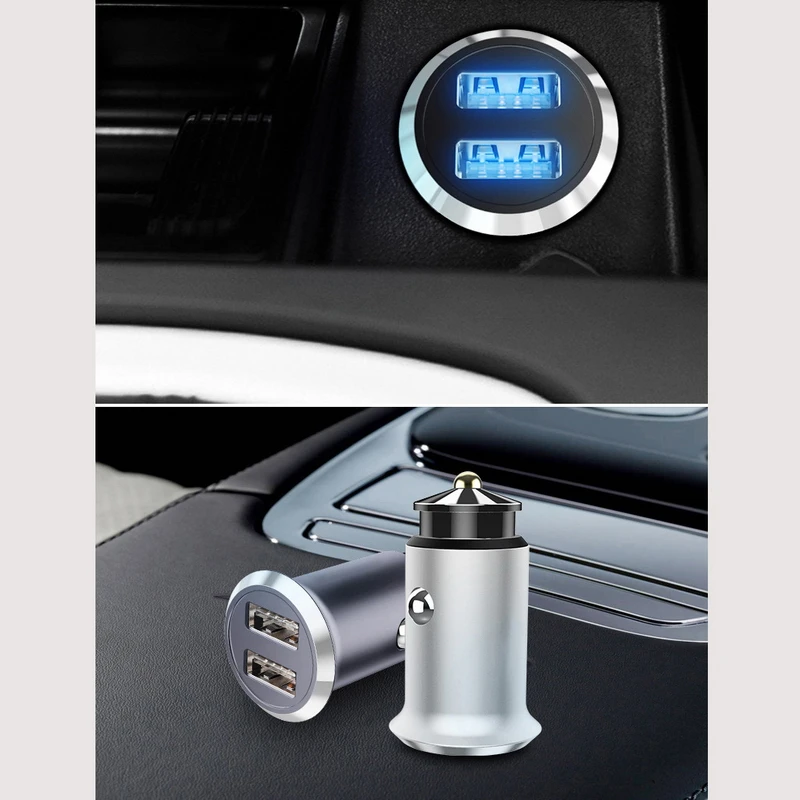 Новинка 15 5 Вт а автомобильное зарядное устройство с двумя USB-портами