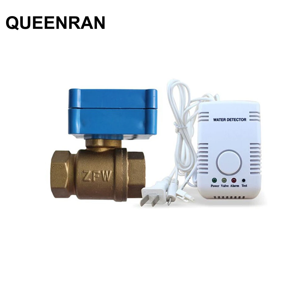 Датчик утечки воды для умного дома с зондом и моторизованным клапаном