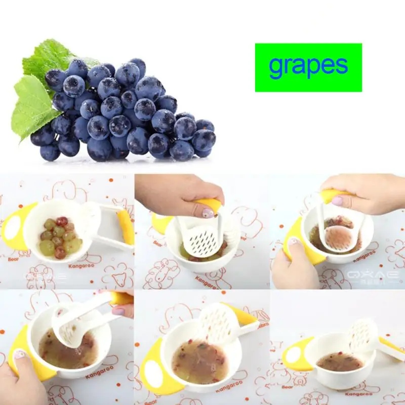 

Baby Food Handmade Grinding Bowl Fruits /Vegetables Masher Bowl Baby Food Grinder Child Holding Fine Grinding Rod Bowl For Baby