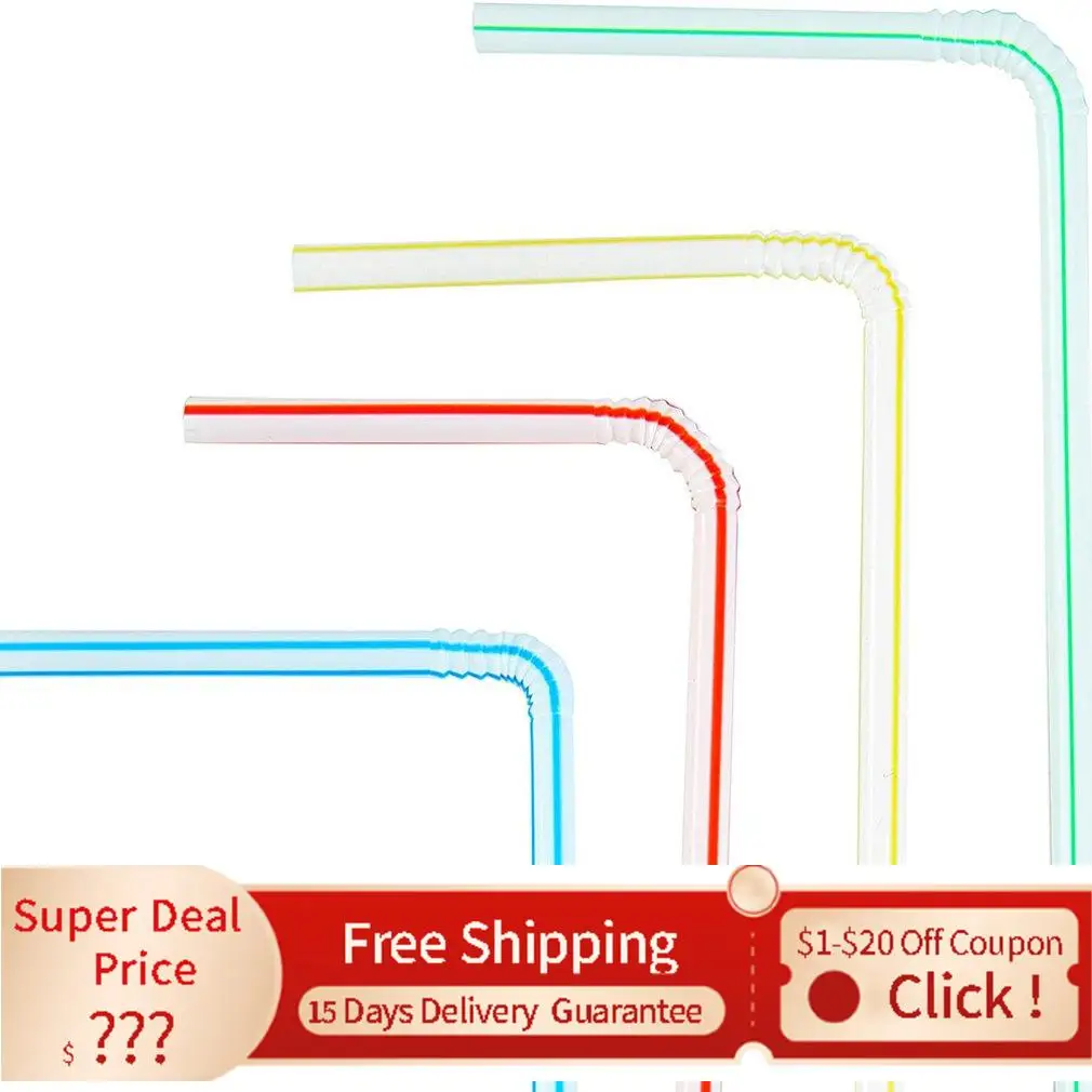 

Flexible Party Bar Pcs Flexible Party Coffee Disposable Drinking Straws Wedding Decorations Color Random новый год 2022