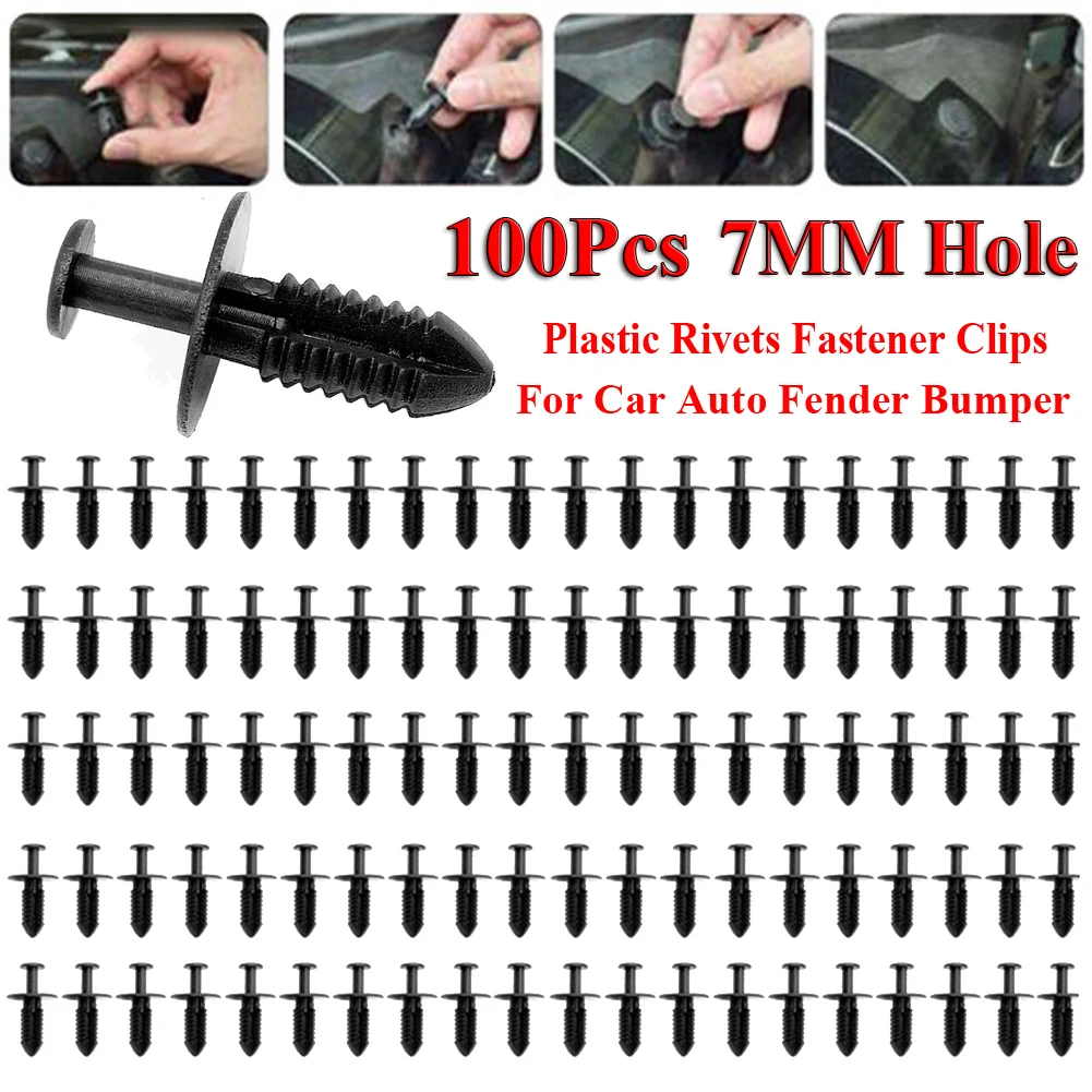 Пластиковые заклепки с отверстием 100 крепежные зажимы штифт для автомобильного