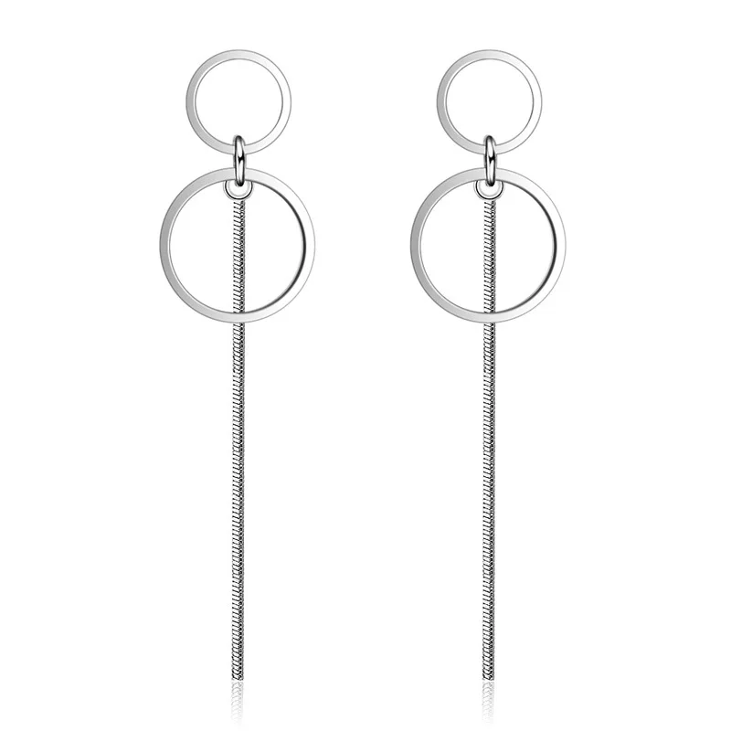 

Exaggerated Popular Silver Jewelry Double Long Earrings Earrings Female Silver Drop Earrings Individual Brand Jewelry