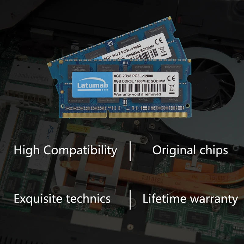 Latumab Оперативная память DDR3L 4 ГБ 8 памяти ноутбука 1600 МГц ПК PC3L 12800 1 35 V So Dimm Тетрадь