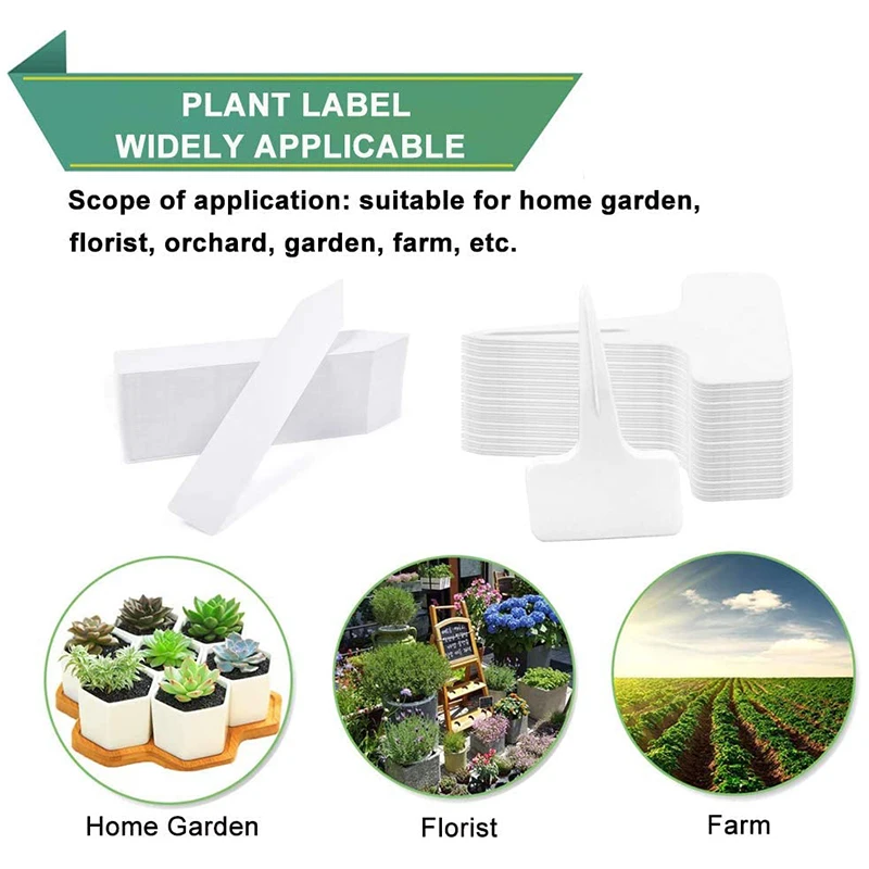 

500Pcs PP T-Shaped Label Waterproof Nursery Label Used for Flowers Vegetables White