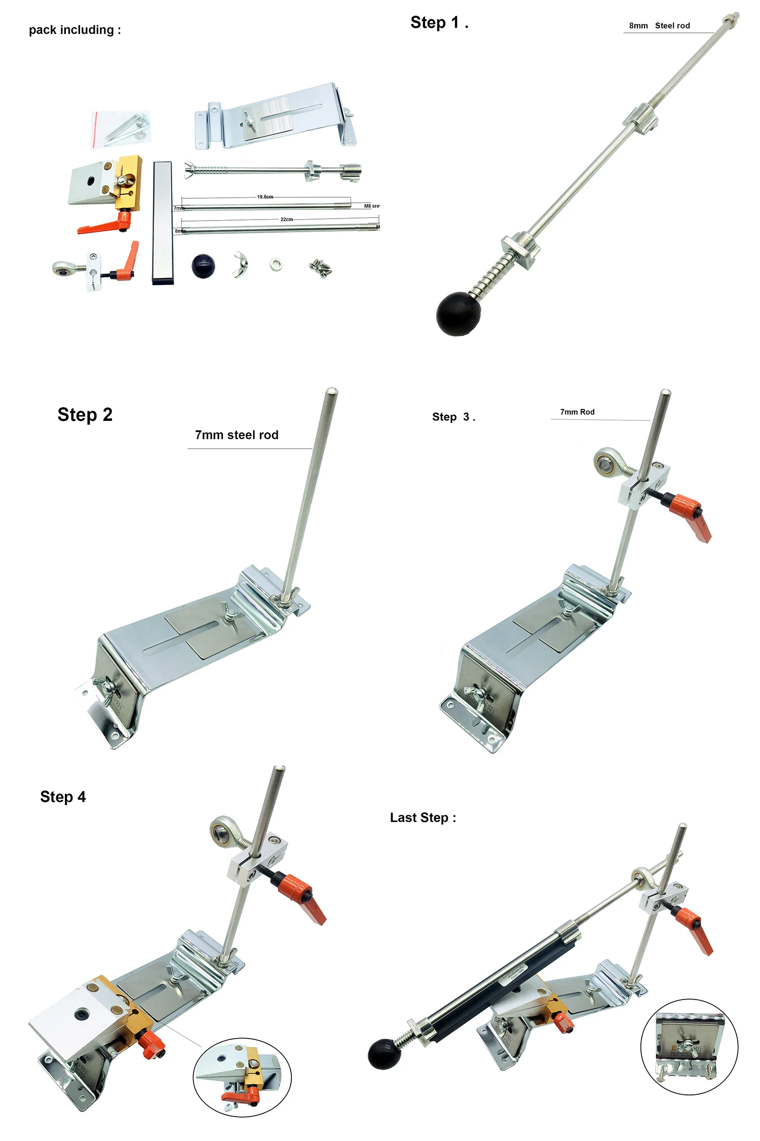 Реоснащение системы Точилки для ножей Ruixin Pro зажим с поворотом на 360 градусов