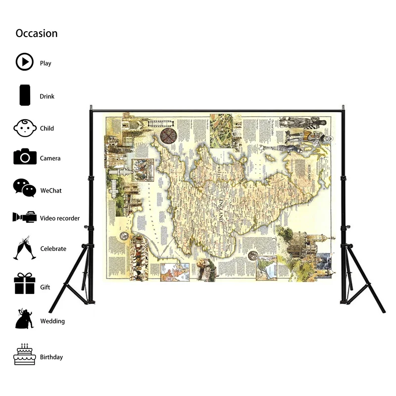 A2 размер изящный холст виниловая живопись HD печатная Настенная карта
