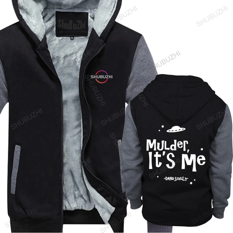 

Mulder its me 90s tv show alien ufo space craft files humor party college retro vintage Mens winter letter print thick hoody