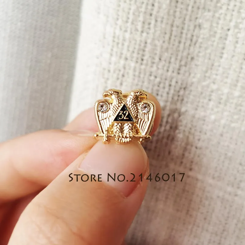 Броши на лацкан масонские пуховые 32 градуса двуглавый орел Шотландский Обряд