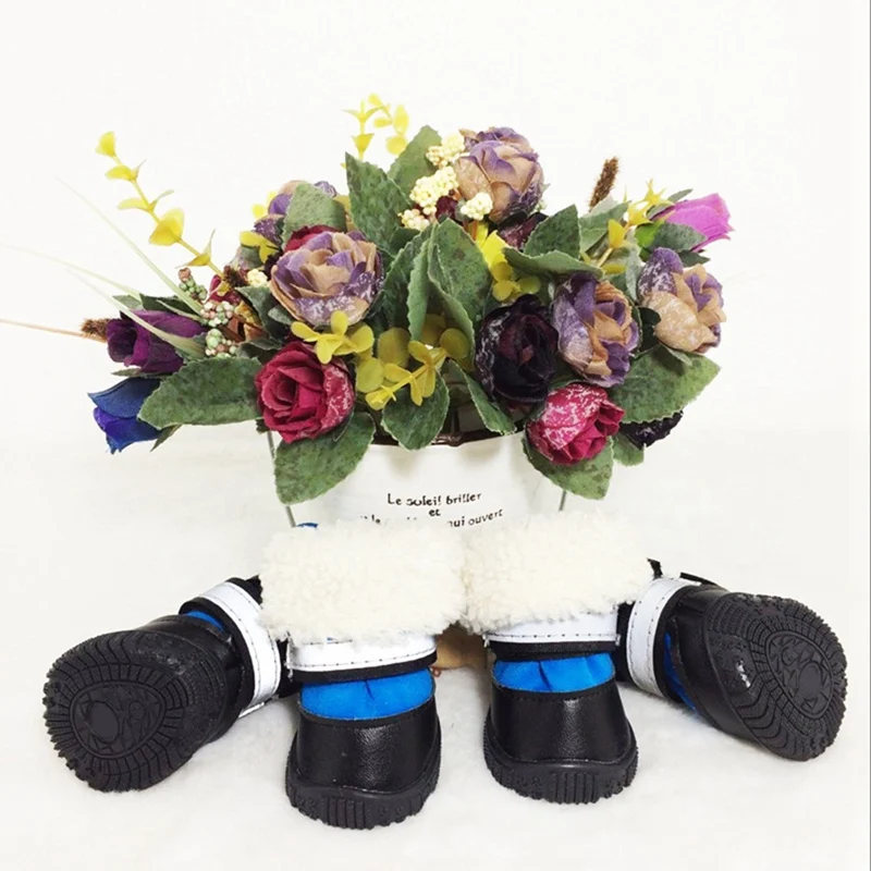 4 шт./компл. Зимняя обувь для собак Водонепроницаемая Обувь дождливой погоды