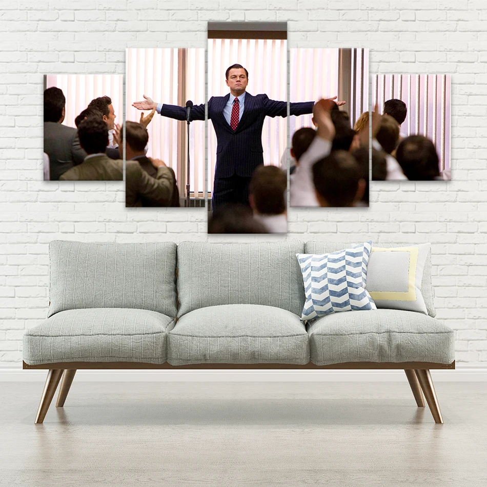 

Hot THE Wolf of Wall Street Leonardo DiCaprio Canvas Paintings Art Poster HD Prints Wall Pictures For Living Room Home Decor