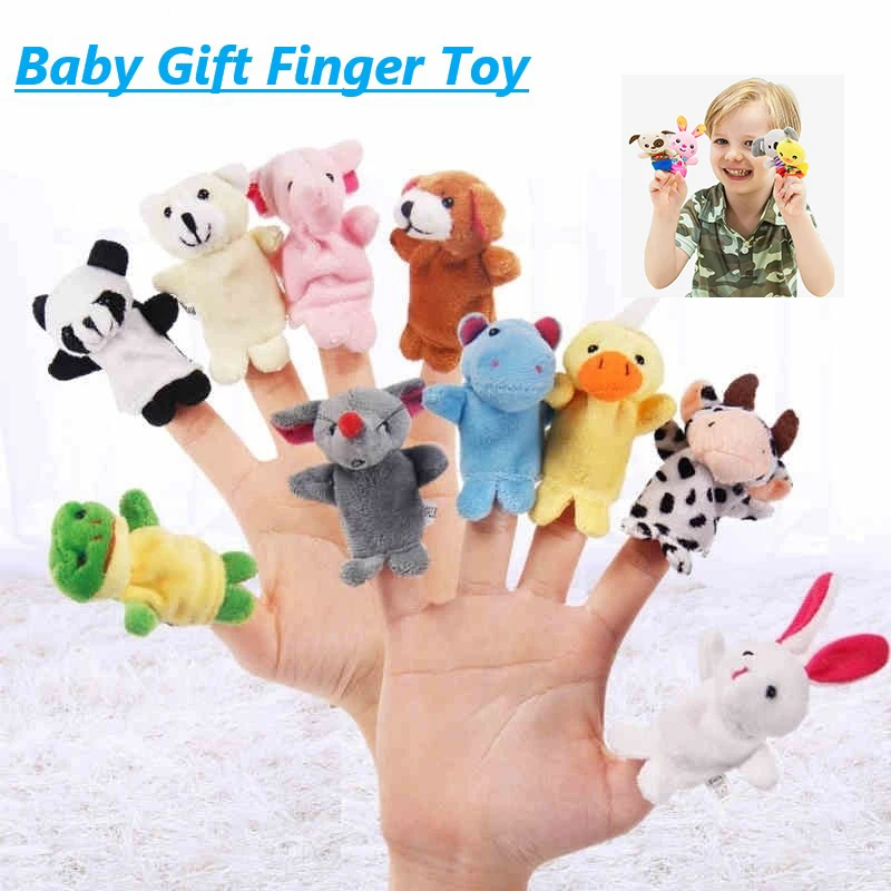 10 шт. куклы на палец детские мини-животные Обучающие ручные Мультяшные животные