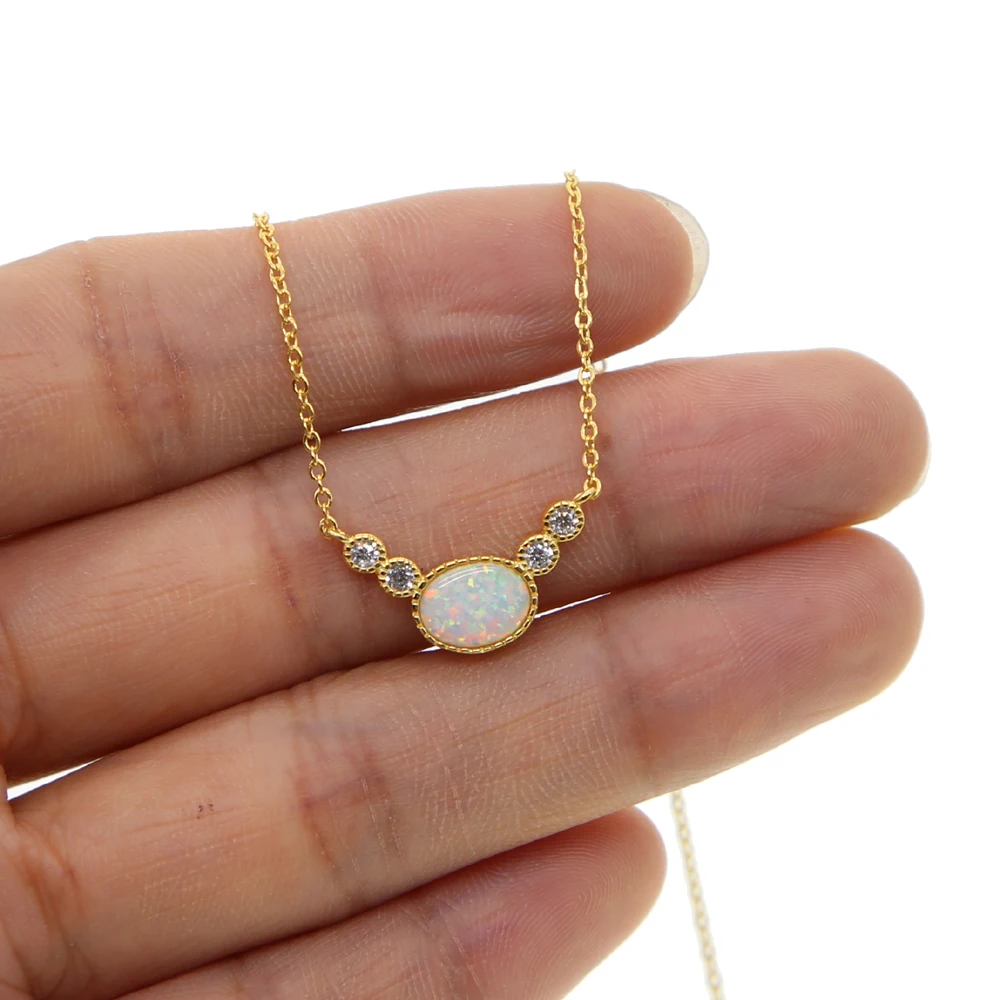 HOT sale 925 sterling silver Delicate V charm pave cz opal stone minimal lovely women girl dainty jewelry thin chain necklace  Украшения