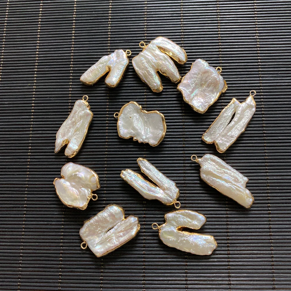 

Natural Freshwater Pearl Pendant White Irregular Shape Suitable for Handmade Exquisite Fashion Jewelry Decoration Wholesale