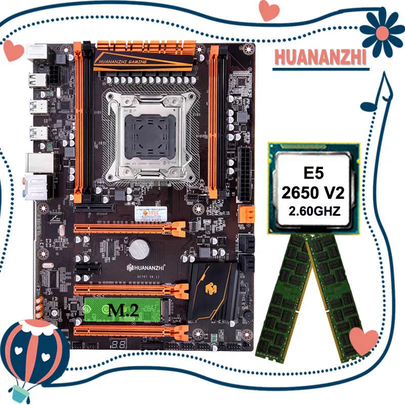 Kaufen HUANANZHI Deluxe X79 Motherboard Mit Xeon E5 2650 V2 CPU Und 8G(2*4G) DDR3 RECC RAM Alle Vor Verschiffen Geprüft Werden