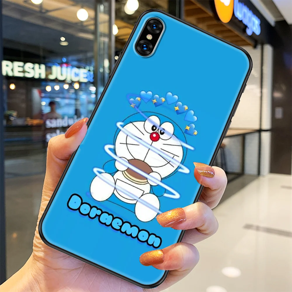 

Cute Cartoon Doraemon Phone Case Cover Hull For iphone 5 5s se 2 6 6s 7 8 12 mini plus X XS XR 11 PRO MAX black art funda soft