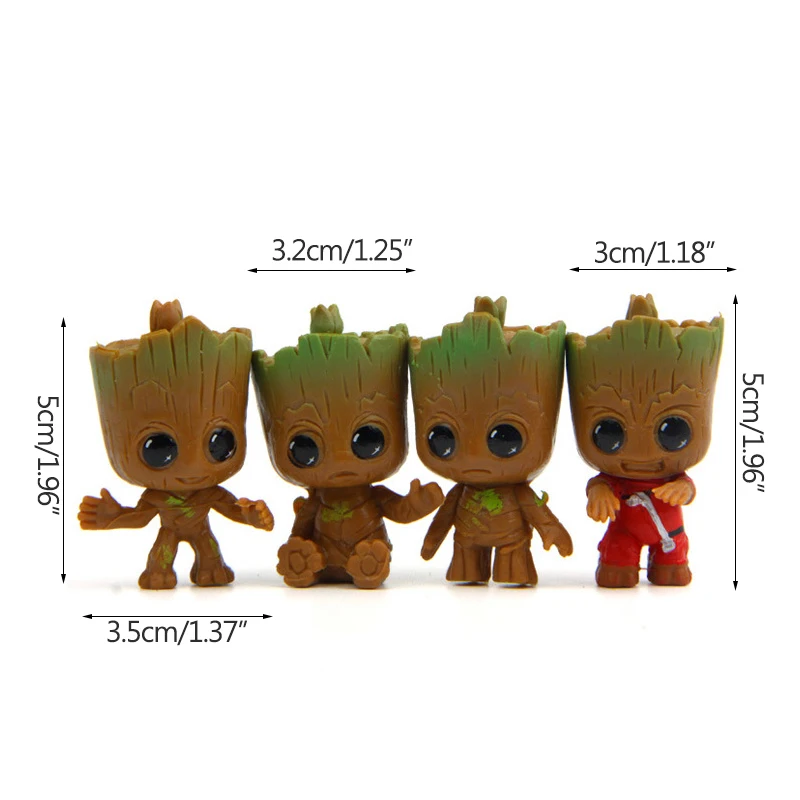 

Strongwell Baby Groot Keys Chain Tree Man Model Guardians Groot Doll The Galaxy Decoration Figurine Kid Cartoon