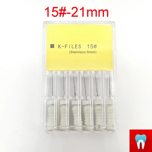 1pack(15-21mm) 8 пачек#8-#40 21 мм стоматологические K файлы корневой канал стоматология Эндодонтические Инструменты Стоматологические Инструменты ручное использование из нержавеющей стали - Цвет: 1pack(15-21mm)