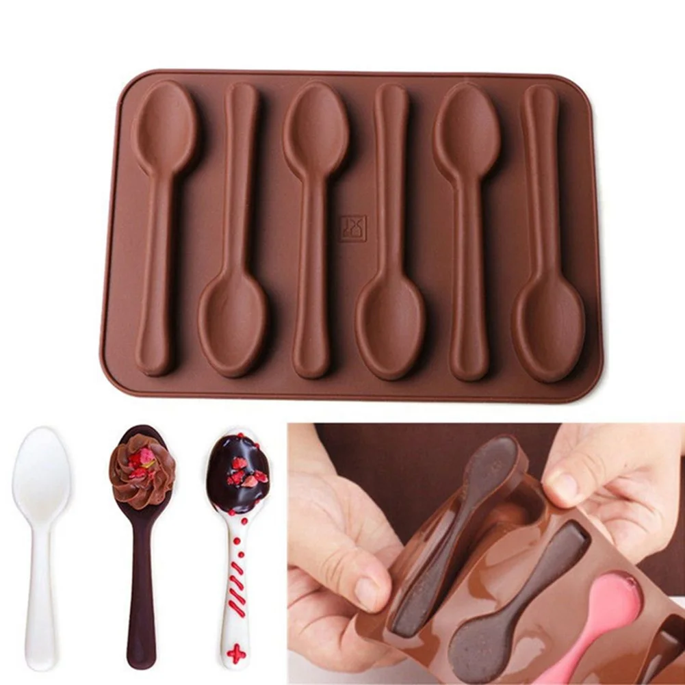 

Silicone Chocolate Spoon Baking Non-stick Biscuit Cake Jelly Candy Molds DIY Kitchen Tools Pastry Moulds Cake Decorating Tools