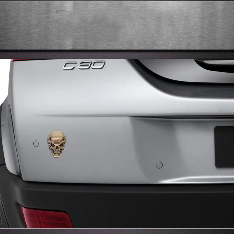 

Metal car stickers 3D Car Decorative Car Decals 5CM Skeleton Emblem Sticker for Universal Cars Moto Bike Styling Accessories