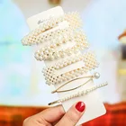 Модные металлические жемчужные заколки для волос 5 шт.компл., украшения для волос, женские заколки для волос, заколки для волос с цветочным принтом для девочек, зажимы для волос, аксессуары для укладки