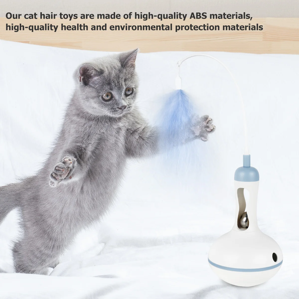 

Cat Feather Toys interactive Cat Toy Funny Feather Bird with Bell Cat Stick Tumbler Toy for Kitten Playing Teaser Cat Supplies