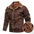 Куртка-бомбер мужская зимняя, теплая, на флисе, в стиле милитари