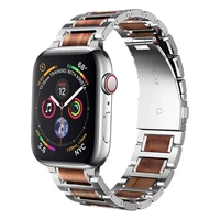 metal wooden strap for apple watch 45mm 41mm 44mm 42mm 40mm 38mm high end replacement bracelet strap for iwatch 7 6 5 4 3 2 1 se