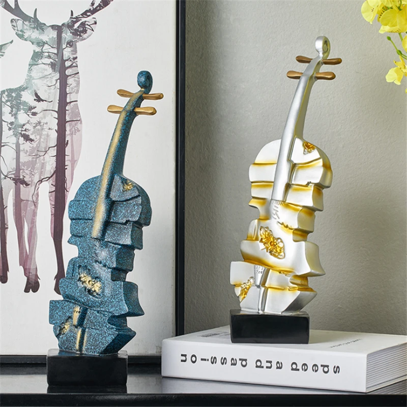 

35cm Resin Home Decoration Violin Sculpture One Piece Statue Living Room Decoration Statues Decoration Office Decoration