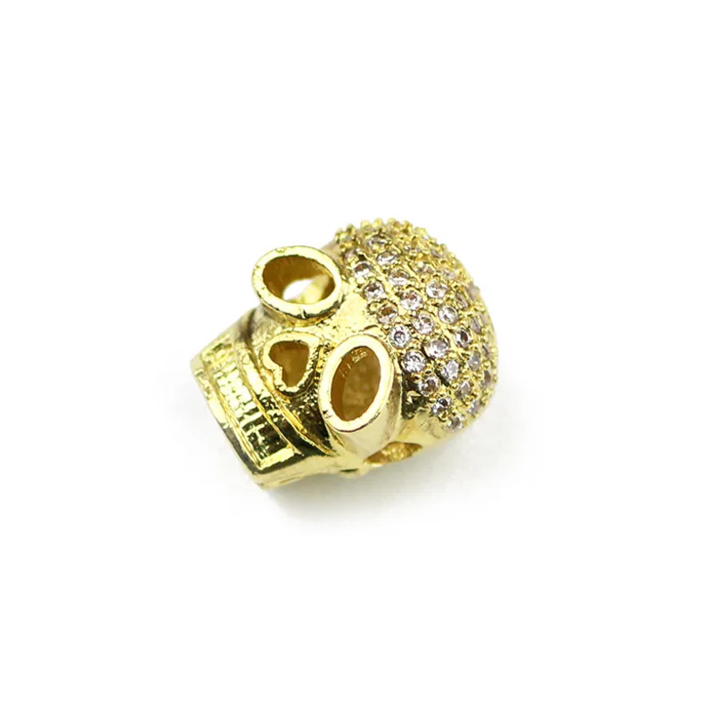 Белые циркониевые бусины в форме черепа аксессуары металлические медные