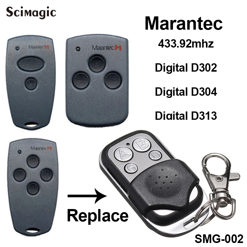 

Marantec Digital D302 D304 Garage Door Gate Remote control Replacement Duplicator Remote Marantec garage door opener 433.92mhz