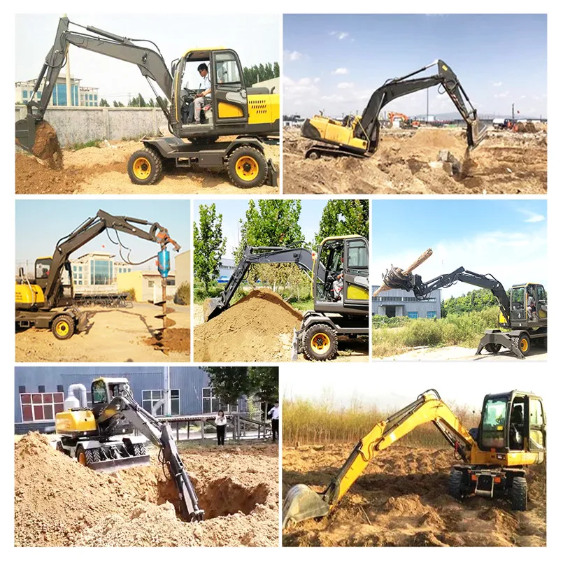 

Wholesale Good Condition cheap hydraulic bagger 7t 8t 9t super wheel excavator