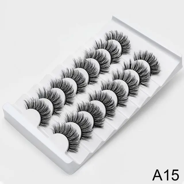 8/20 пар, натуральные 3D накладные ресницы, 15-20 мм, накладные ресницы, набор для макияжа, накладные ресницы из искусственной норки, 25 мм, шелковые ресницы «maquiagem» - Цвет: A15