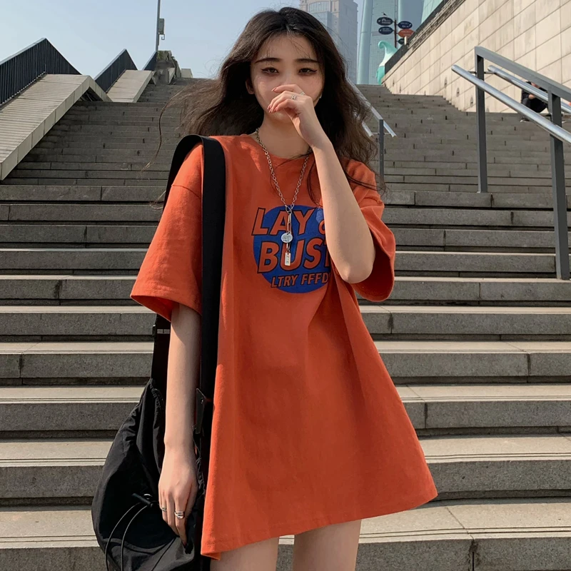 Гонконгская американская Винтажная футболка с коротким рукавом Женская