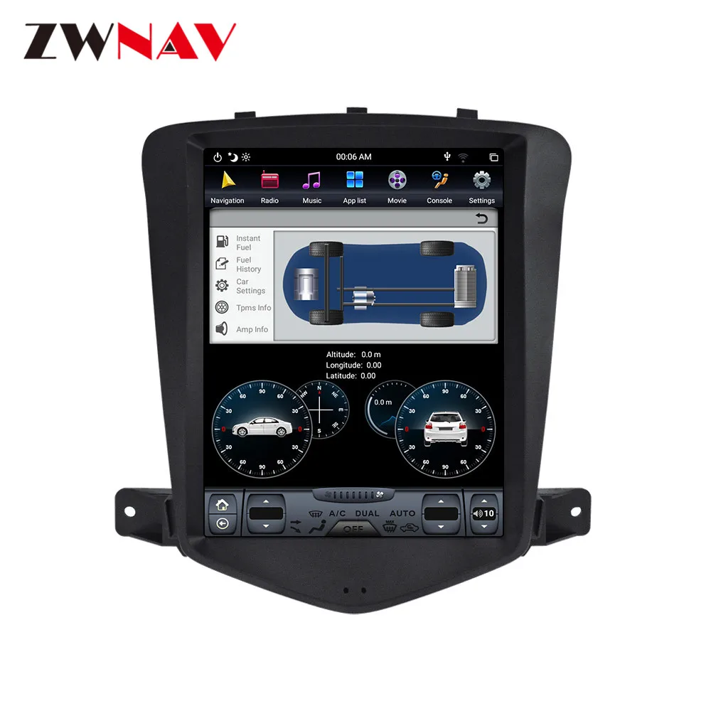 Экран Tesla 128 ГБ для Chevrolet CRUZE 2008 2009 2010 2011 2012 Android GPS-плеер автомагнитола стерео радио
