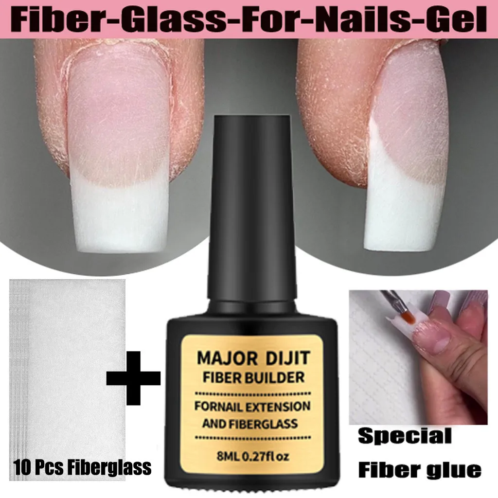 10/20 шт дизайн ногтей стекловолокно Нетканая шелковая обертка наращивание формы