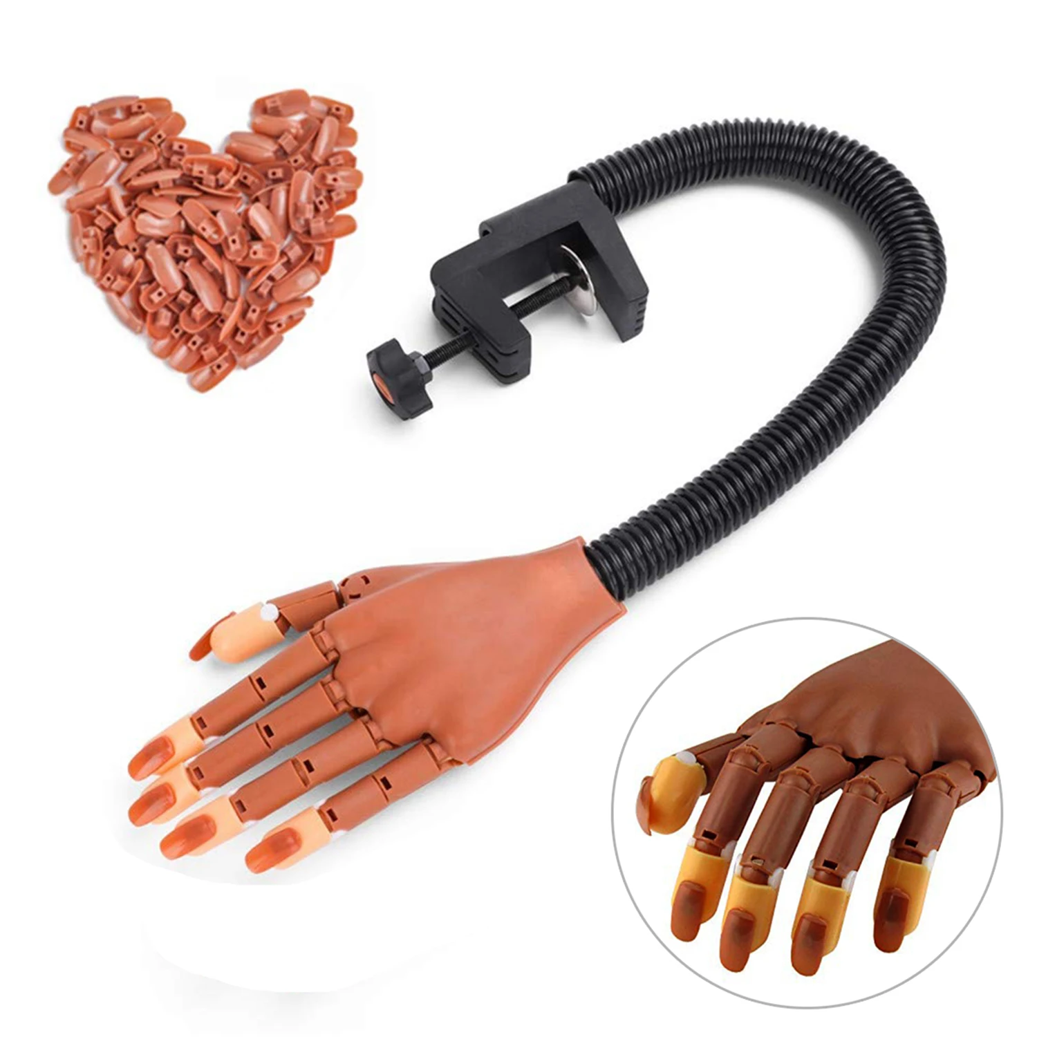 Рука для профессиональной практики дизайна ногтей + 100 шт. регулируемых