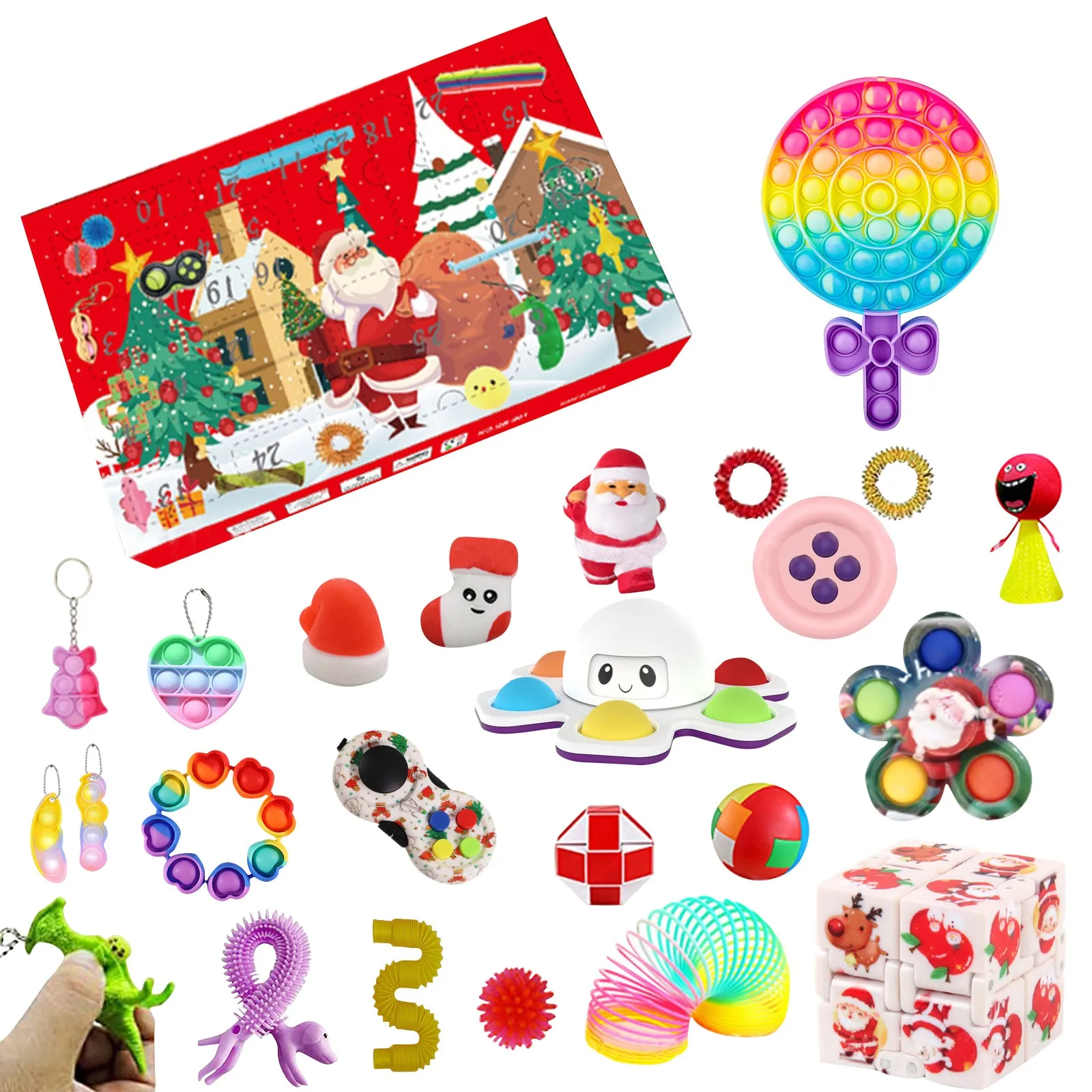 

Christmas Silicone Anti-stress Mini Toys imple Dimple Fidget Relax Toy Rainbow Push Bubble Animal Fidget Toys игрушки для детей