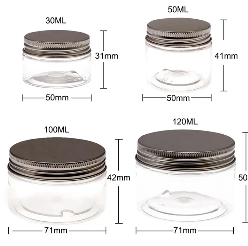 

1pcs Empty Food Cosmetic Containers Multiuse Clear Plastic Jar and Lids Makeup Box Home Travel Storage Bottle Food Storage Box