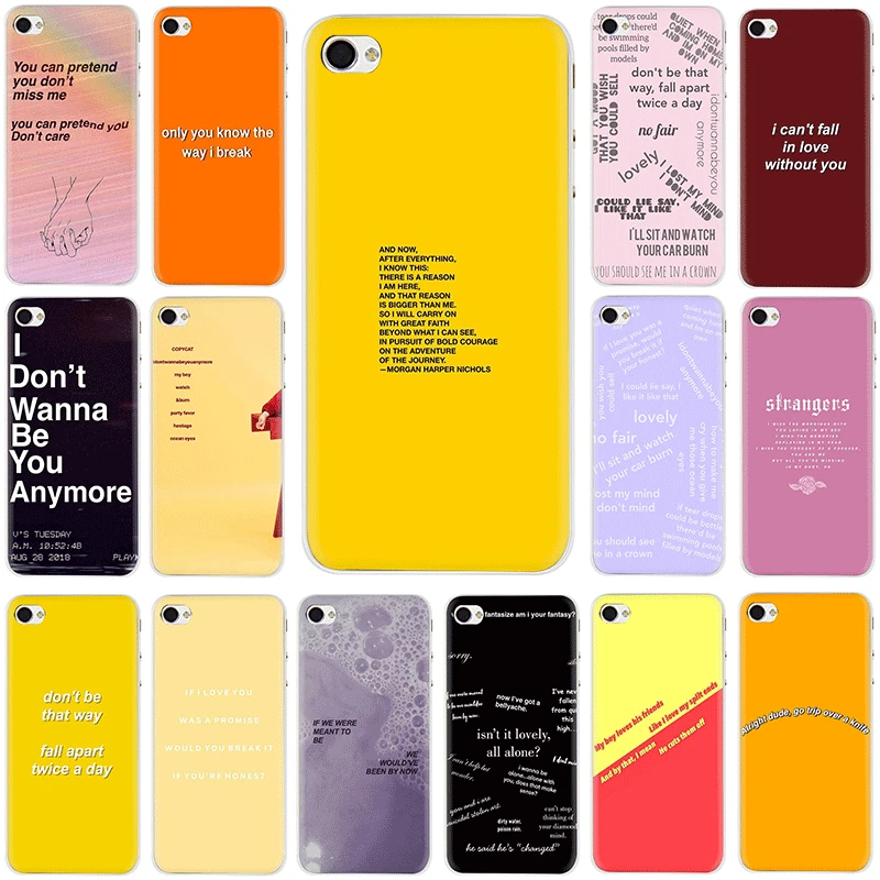 Song Lyrics Billie Eilish эстетический Жесткий Чехол Для Телефона iPhone 5 5S 5C SE 6 6s 7 8 plus X XR XS