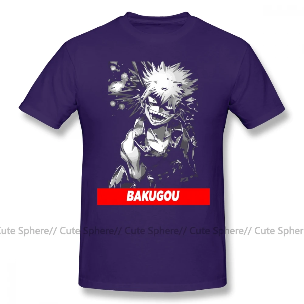 Bakugou футболка Bakugou Boku No Hero Academy футболка уличная плюс размер футболка потрясающая Мужская футболка с короткими рукавами и принтом - Цвет: Purple